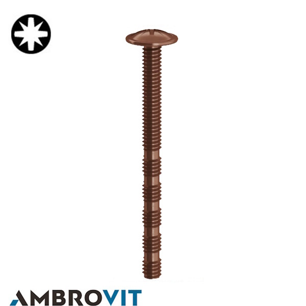 Ambrovit Vite Testa Bombata Larga (TBL) Combi PZ Filetto Interrotto a Tagliare Bronzata - AMBROVIT